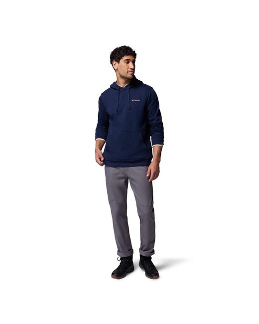Columbia Blue Trek Graphic Hoodie Cotton Hooded Sweatshirt for men