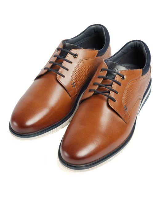 Pod Brown Merlin Leather Lace-Up Shoes for men