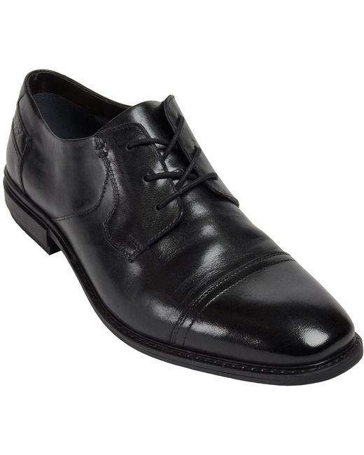 Pod Black Savage Leather/Textile Lace-Up Shoes for men