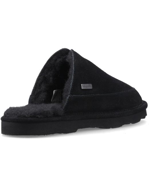 BEARPAW Black Walker Suede Slippers for men