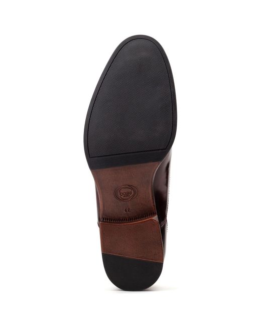 Base London Brown Franklin Leather Bordo Oxford Shoes for men