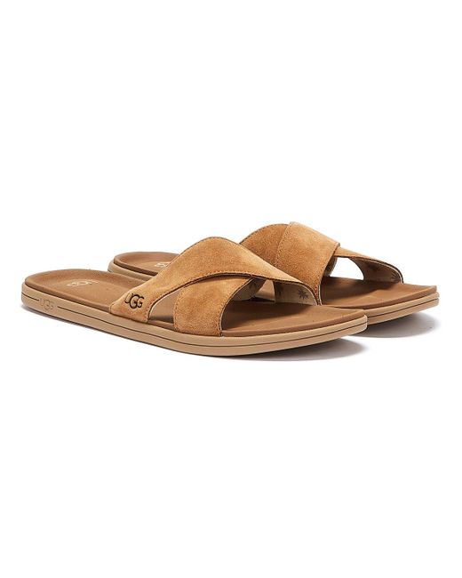 tan brookside slide sandals