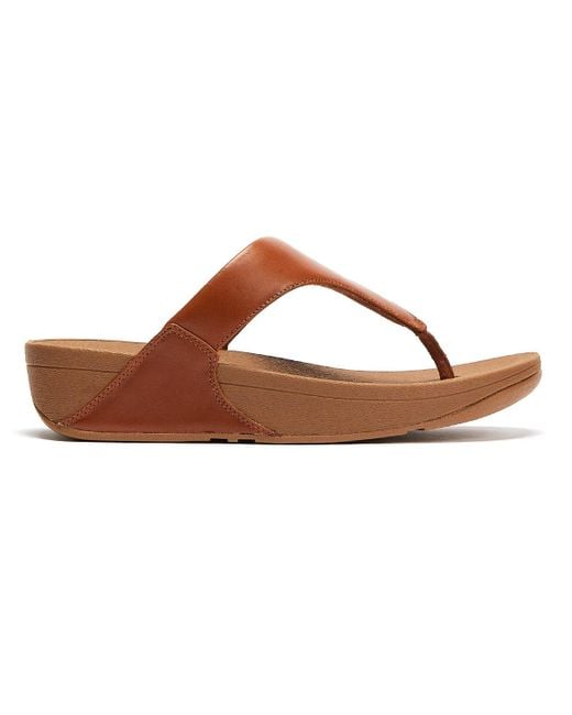 Fitflop Brown Lulu Leather Toepost Flip-Flop