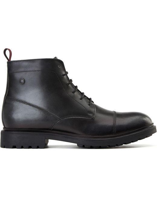 Base London Black Boulton Leather Ankle Boots