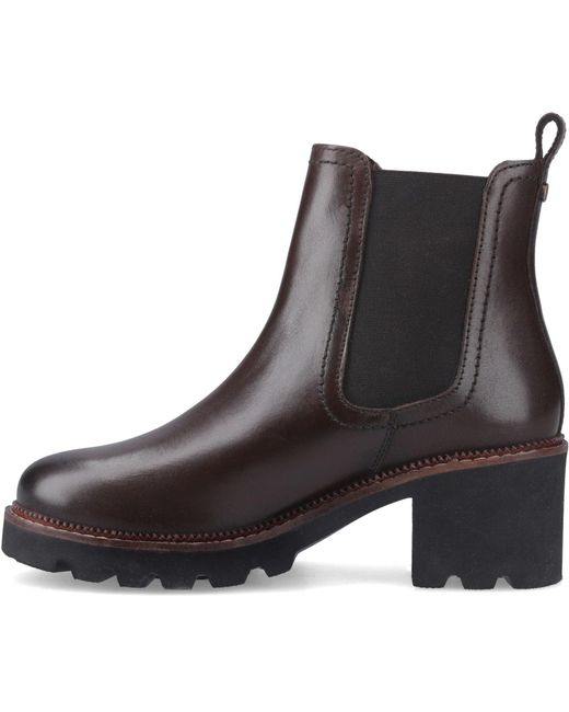 Hush Puppies Brown Gaia Leather Chocolate Heeled Chelsea Boots