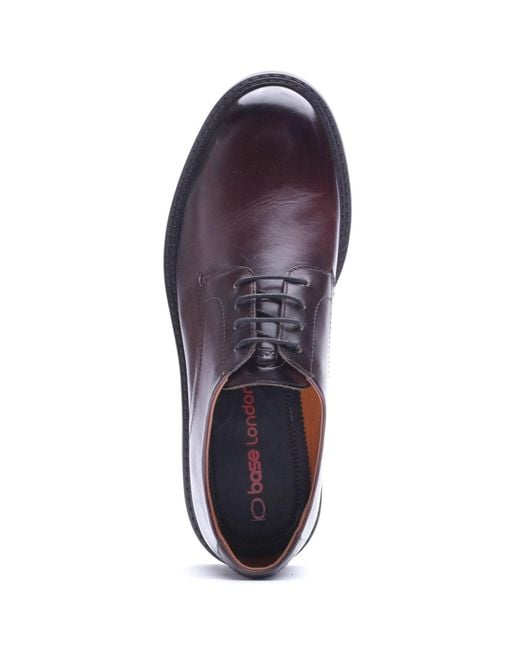 Base London Purple Vector Leather Washed Lace-Up Shoes for men