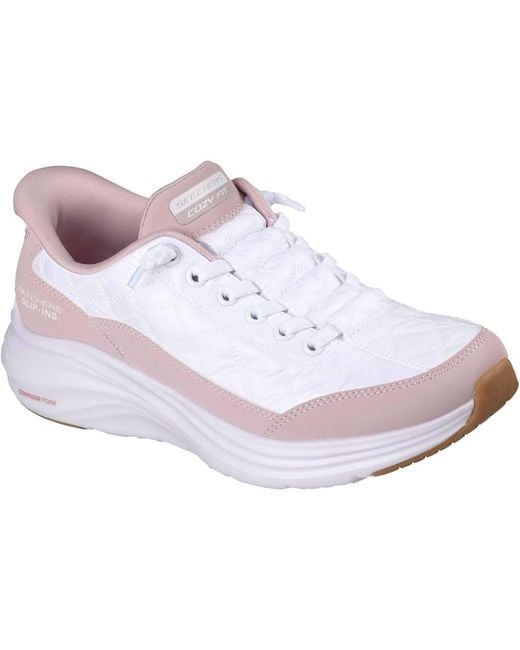 Skechers White Contour Foam Cozy Fit Trainers