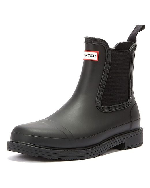 Hunter Black Chelsea Boots