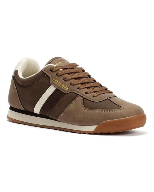 Lambretta Brown Diego Choc/Cream Trainers for men