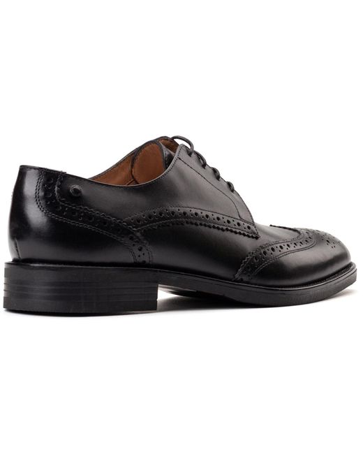 Base London Black Pocket Leather Brogues Shoes for men