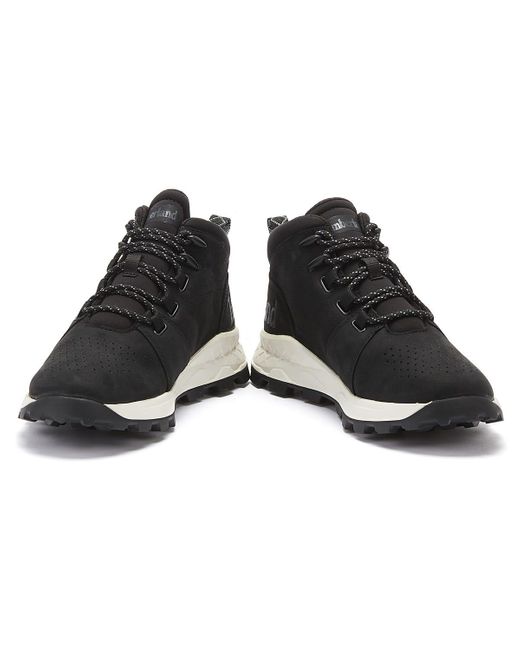 Timberland Leather Brooklyn City Mid Mens Black Trainers for Men - Lyst