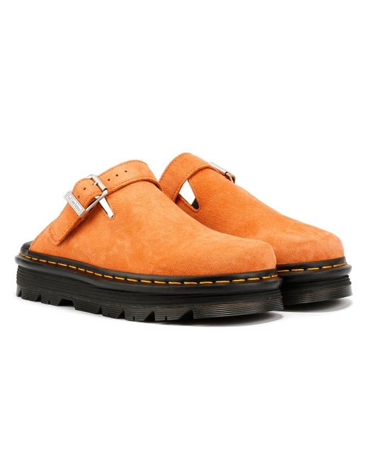 Dr. Martens Orange Zebzag Eh Wildleder Clogs