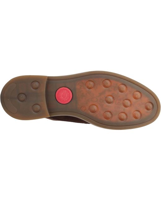 Base London Brown Mawley Leather Burnt Oxford Shoes for men