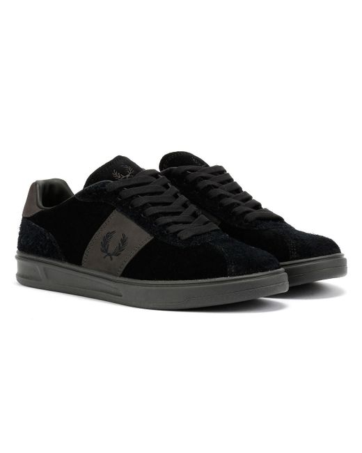 Fred Perry Suede Herren Sneaker Aus Schwarzem Wildleder in Black für Herren