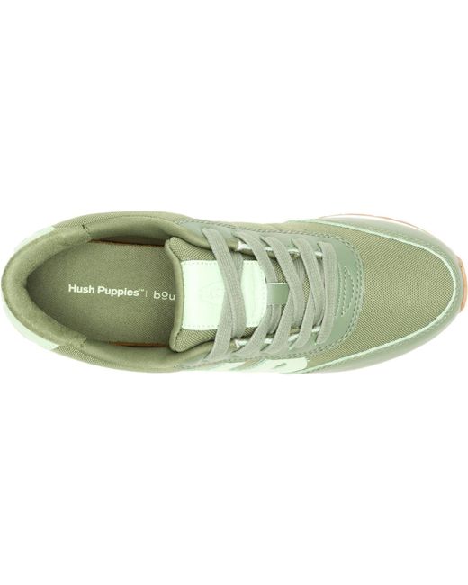 Hush Puppies Green Seventy8 Leather Trainers