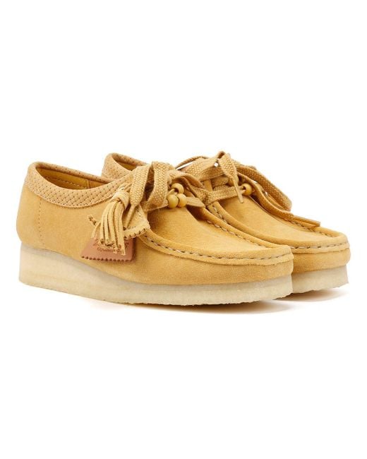 Clarks Yellow Wallabee Suede Golden Tan Shoes