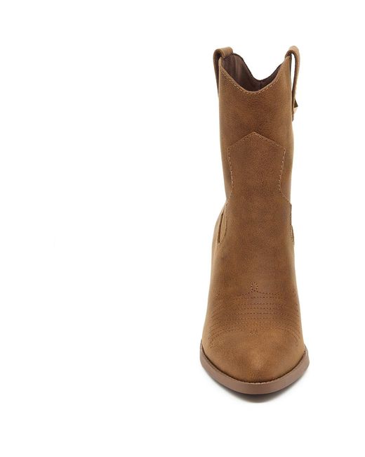 Rocket Dog Brown Feather Synthetic Walnut Heeled Ankle Boots