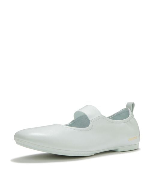 Fitflop Gray Delicato X Pantone Poise Leather Mary-Janes