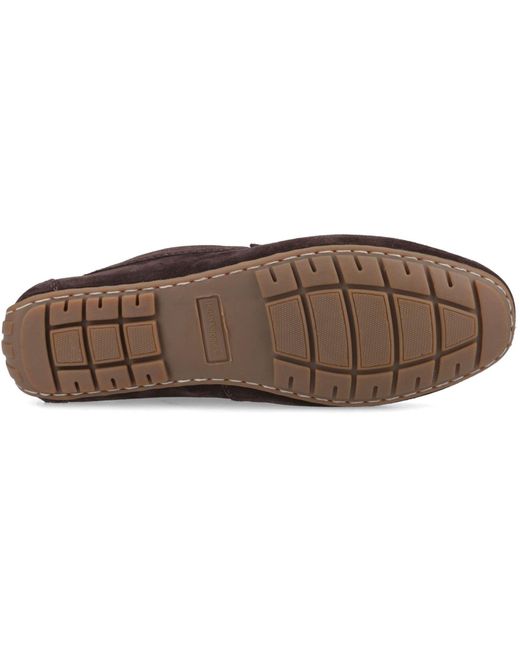 Hush Puppies Brown Ralph Suede Leather Loafers for men