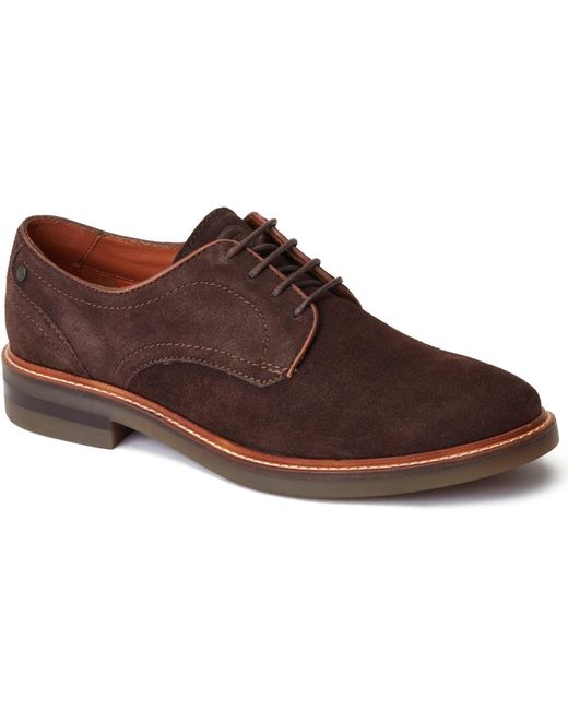 Base London Brown Mawley Leather Burnt Oxford Shoes for men