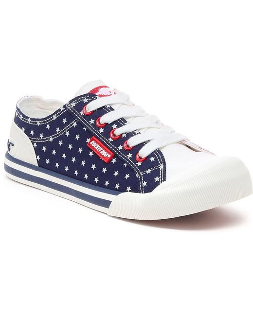 Rocket Dog Blue Jazzin Spangle Cotton Trainers