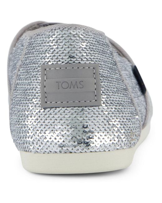 TOMS Gray Alpargata Sequins Textile Espadrilles