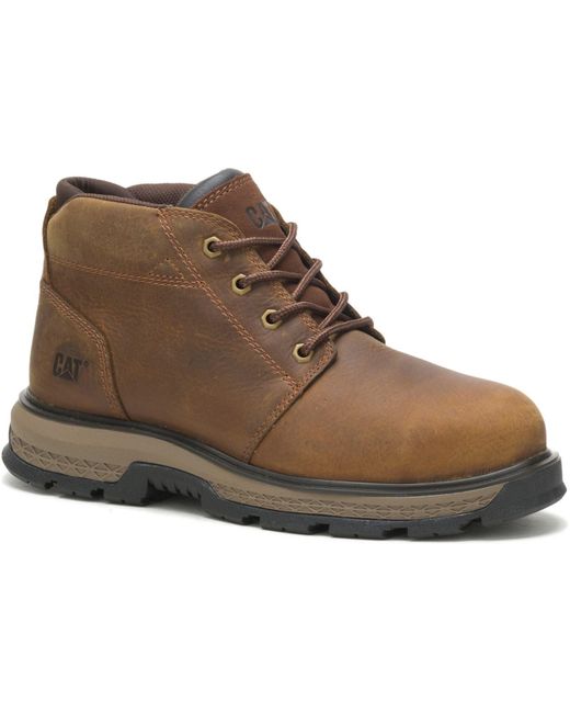 CAT Safety Brown Caterpillar Exposition 4.5" Leather Pyramid Safety Boots