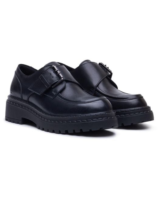 Hush Puppies Blue Orla Monk Leather Loafers