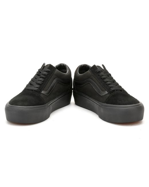 vans old skool black leather trainers