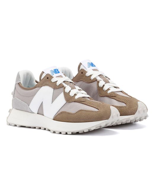 New Balance Brown Retro-Inspired 327 Suede Trainers