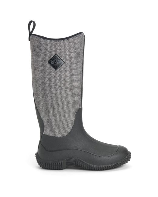 Muck Boot Gray Hale Rubber W/ Fuzzy Herringbone Wellington Boots