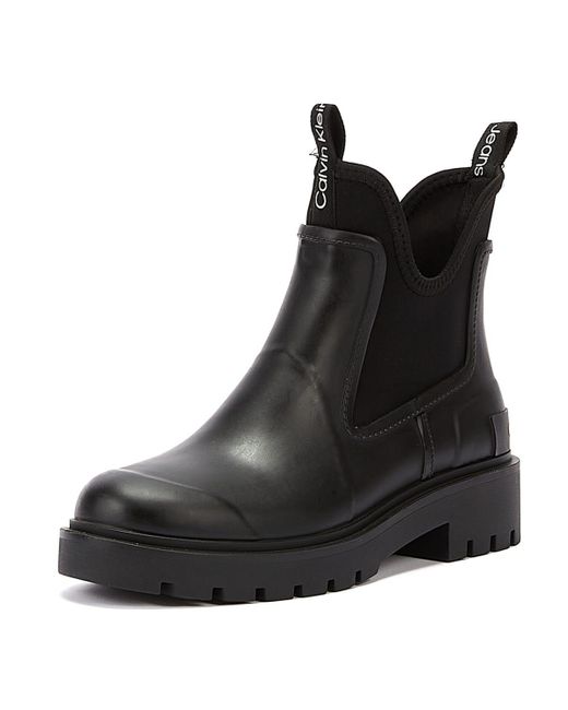 Calvin Klein Mid Rainboot Chelsea Boots in Black | Lyst UK