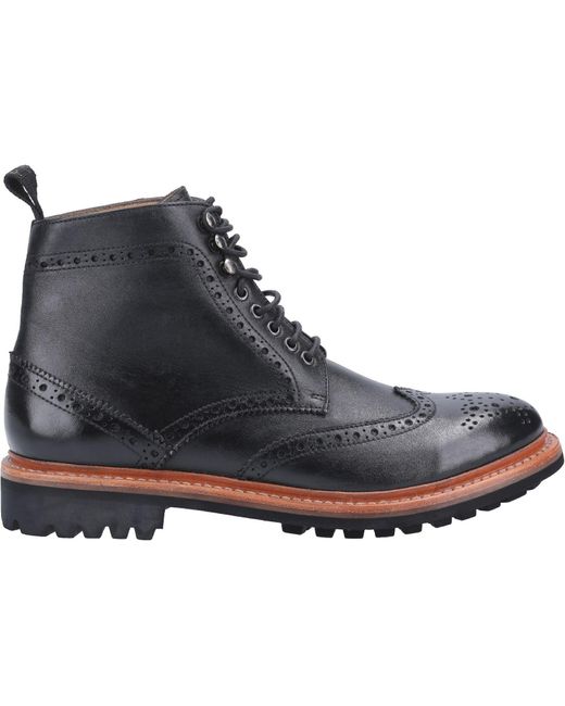 Cotswold Rissington Commando Leren Zwarte Herenlaarzen in het Gray voor heren