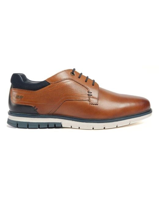 Pod Brown Merlin Leather Lace-Up Shoes for men