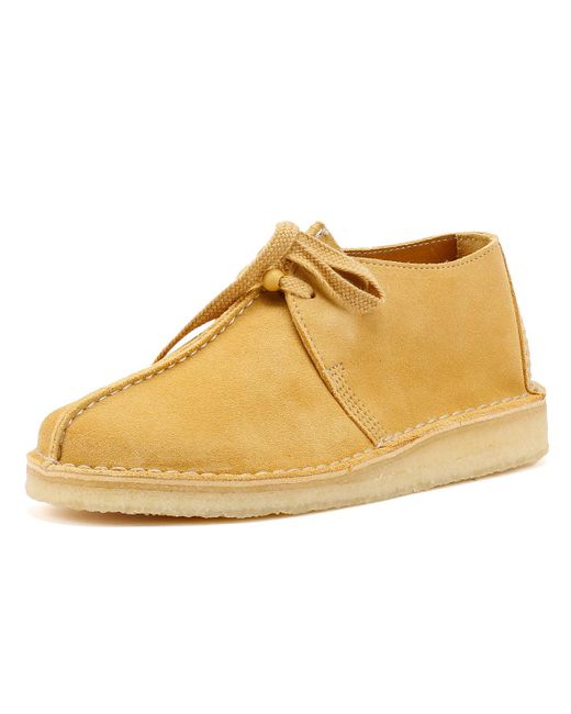 Clarks Yellow Desert Trek Suede Golden Tan Shoes