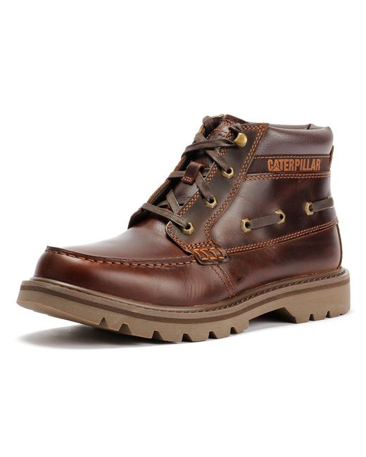 Caterpillar Brown Colorado Boat Mid Leather British Tan Boots for men