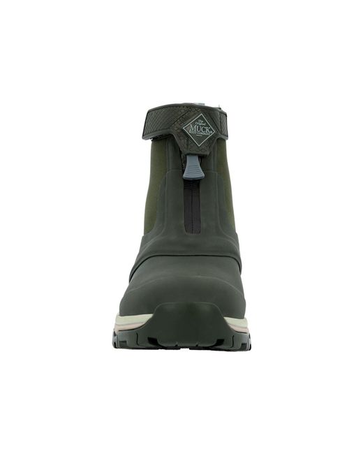 Muck Boot Green Apex Mid Zip Rubber Wellington Boots