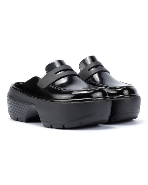CROCSTM Black Stomp High Shine Loafers Material_Synthetic