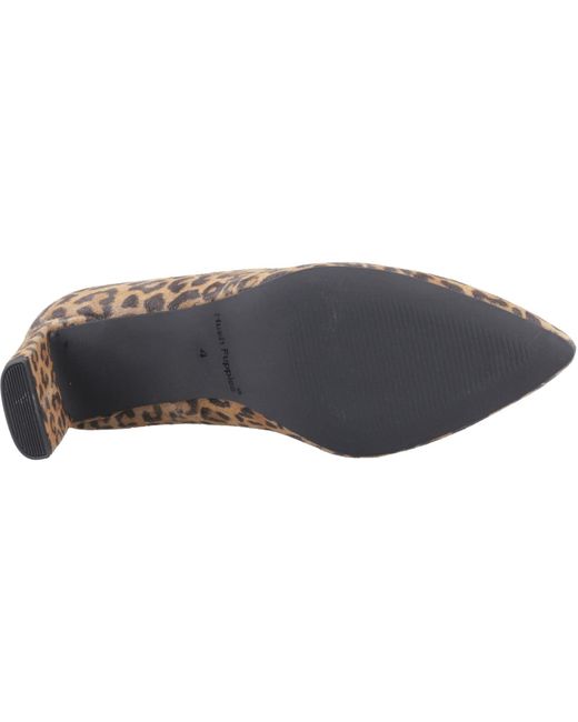 Hush Puppies Metallic Olivia Suede Leopard Round Court Heels