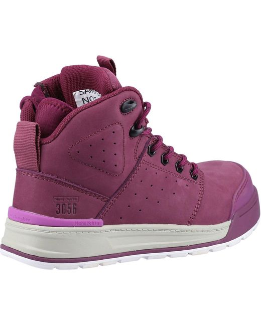 Hard Yakka Purple 3056 Lace Leather Shiraz Safety Boots