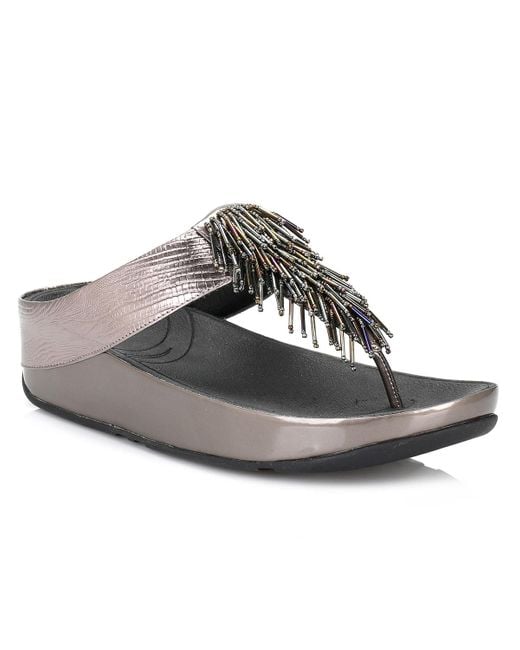 Fitflop Metallic Womens Cha Cha Nimbus Silver Sandals
