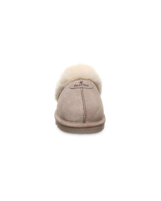 BEARPAW Gray Loki Ii Suede Mushroom Slippers