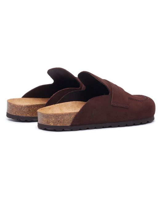 Hush Puppies Red Briar Closed Toe Suede Chocolate Mules