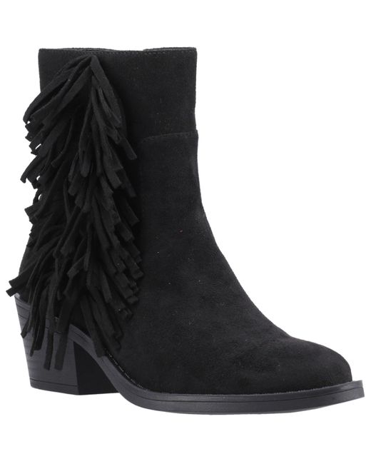 Rocket Dog Black Yankee Faux Suede Heeled Ankle Boots
