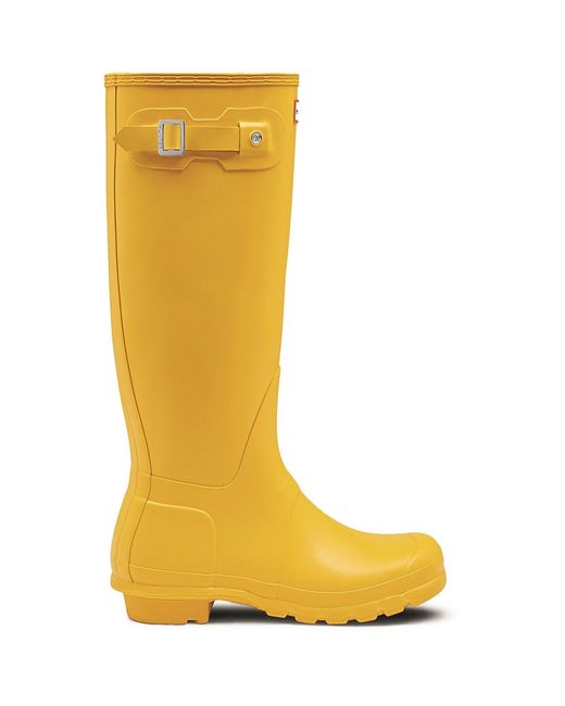 Hunter Yellow Matt Original Tall Wellington Boots