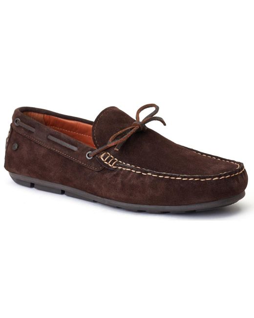 Base London Brown Brooks Leather Burnt Standard Loafers for men