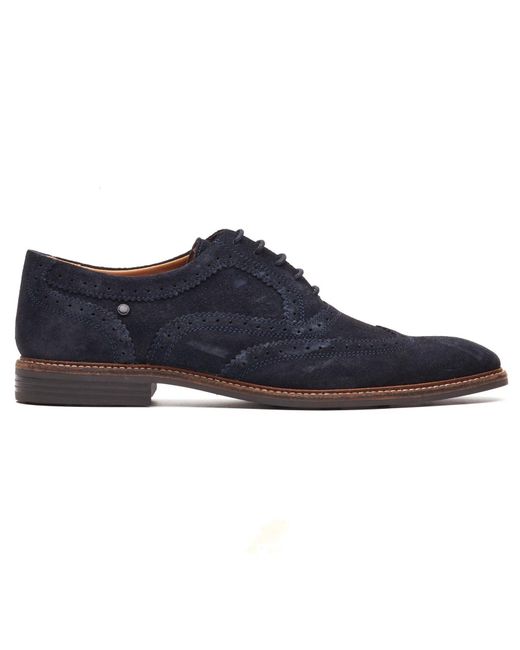 Base London Blue Clarence Brogue Leather Brogues Shoes for men
