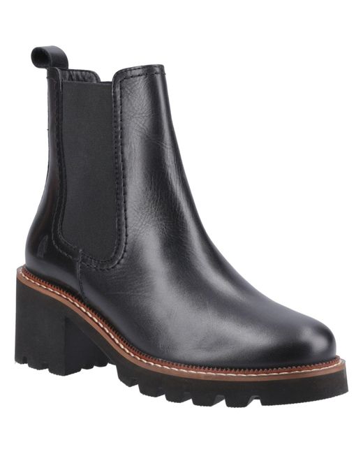 Hush Puppies Black Gaia Leather Leather Heeled Chelsea Boots