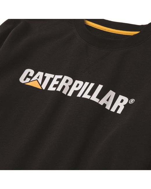 Caterpillar Black Midweight Crewneck Cotton Sweatshirt for men