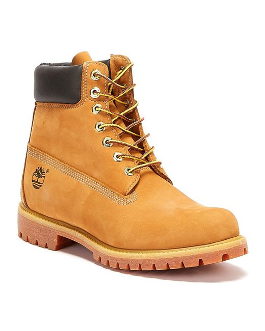 Timberland Wheat Premium 6 Inch Nubuck Leather Boots in Brown for Men - Lyst